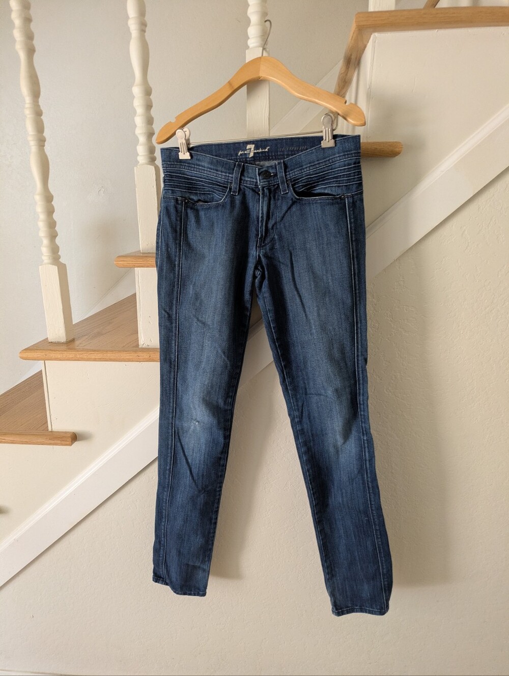 7 for All Mankind - Women's Blue Vintage Roxanne Ankle Skinny Jeans - Size 27